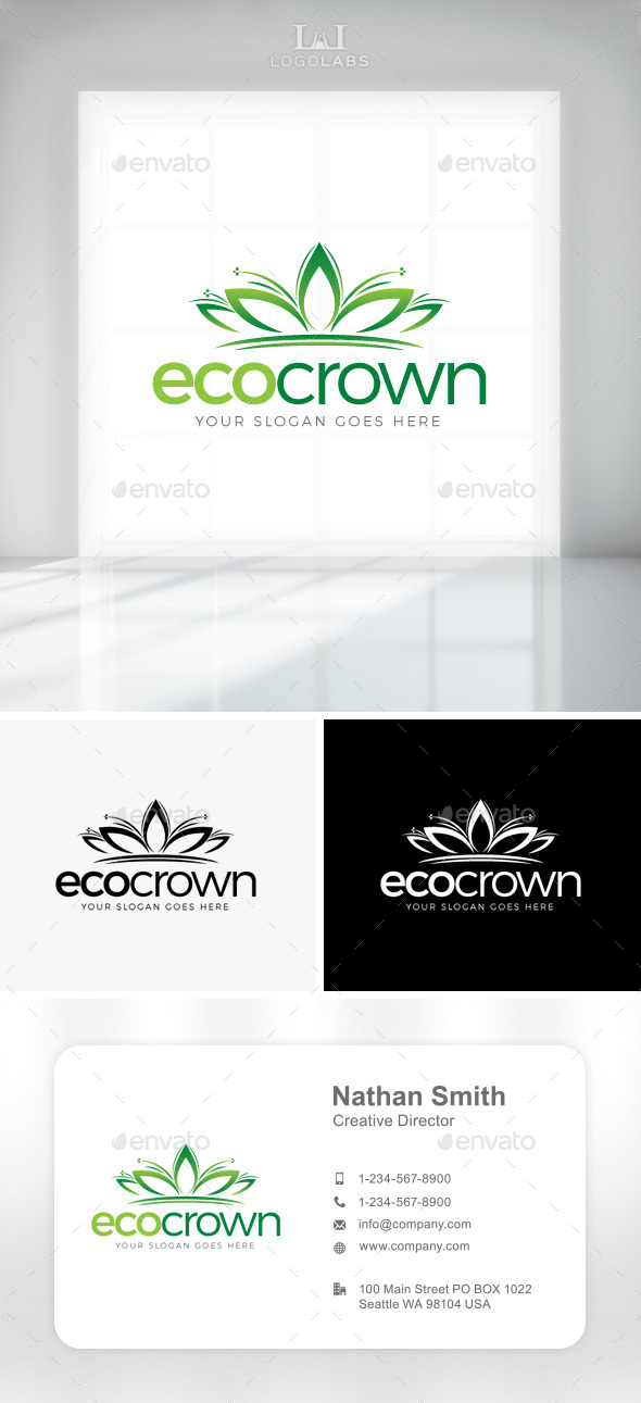 GraphicRiver Eco Crown Logo 11301410 GraphicRiver Eco Crown Logo 11301410