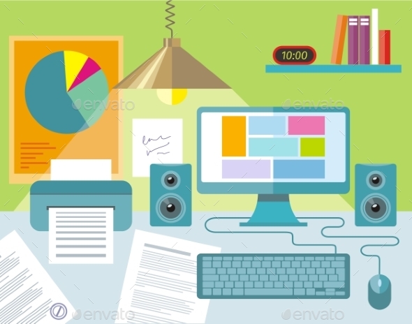 GraphicRiver Workplace Concept 11301420 GraphicRiver Workplace Concept 11301420