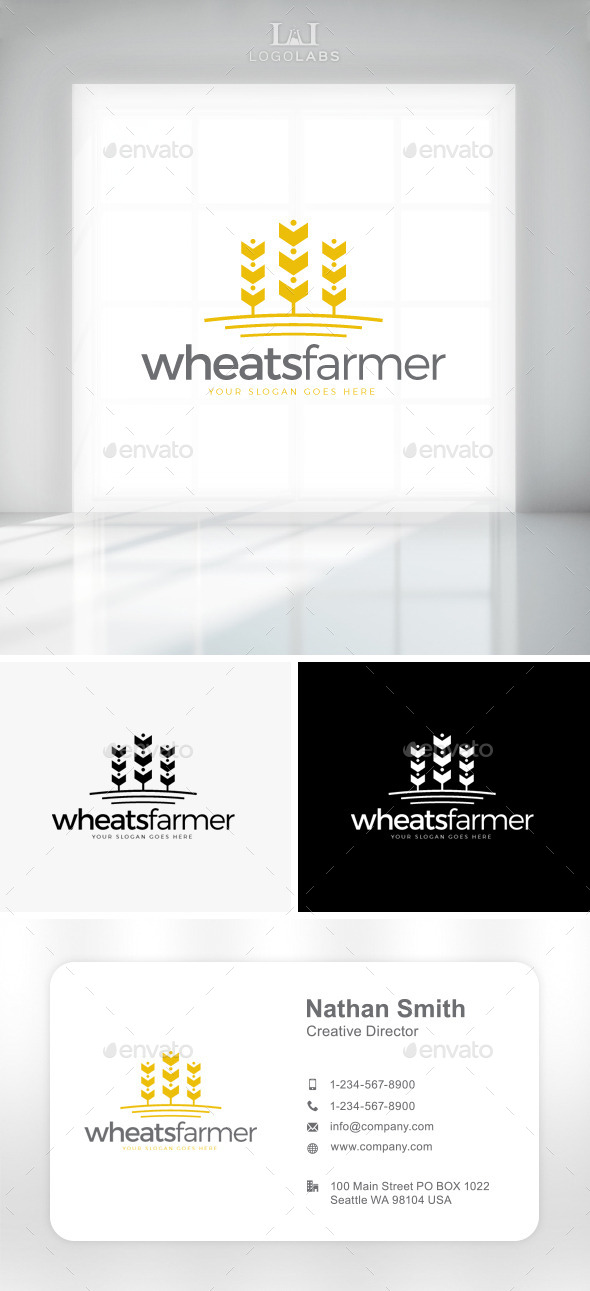 GraphicRiver Wheats Farmer Logo 11301594 GraphicRiver Wheats Farmer Logo 11301594