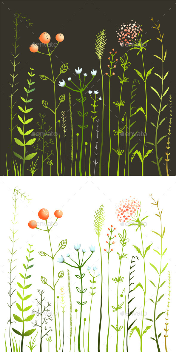 GraphicRiver Wild Flowers and Grass Field Collection 11302423 GraphicRiver Wild Flowers and Grass Field Collection 11302423