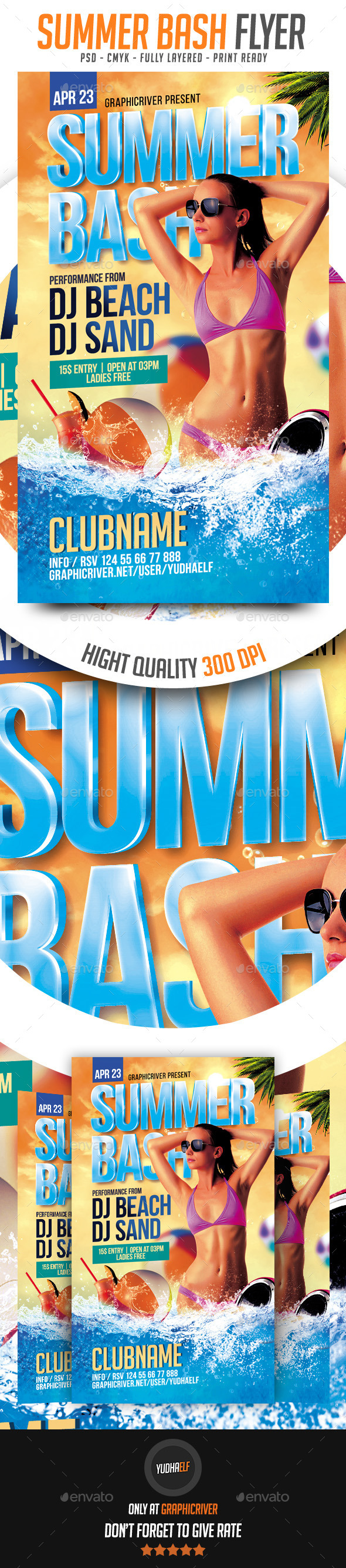 Summer Bash Flyer (Clubs & Parties)