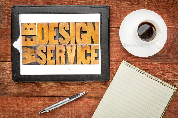 web design service on tablet