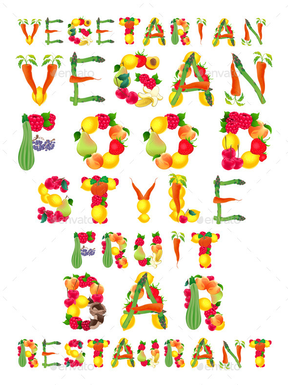 GraphicRiver Words in Vegan Style 11304997 GraphicRiver Words in Vegan Style 11304997