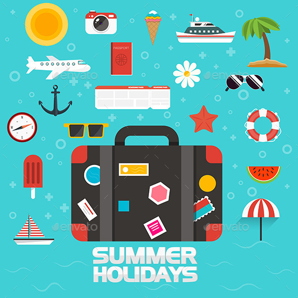 GraphicRiver Flat Design Summer Icons 11305821 GraphicRiver Flat Design Summer Icons 11305821
