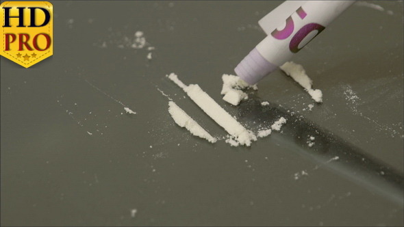 Curled 500 Euro Bill Vaccums the White Powder Curled 500 Euro Bill Vaccums the White Powder