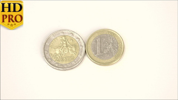 Two Greece Euro Coins 2 Euro and 1 Euro Two Greece Euro Coins 2 Euro and 1 Euro