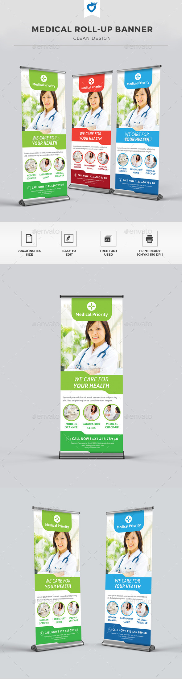 GraphicRiver Medical Roll-up Banner 11275867 GraphicRiver Medical Roll-up Banner 11275867