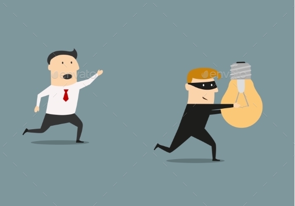 GraphicRiver A Thief Stealing Idea From Businessman 11308794 GraphicRiver A Thief Stealing Idea From Businessman 11308794
