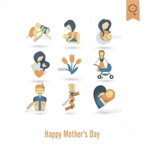 GraphicRiver Happy Mothers Day Icons 11309228 GraphicRiver Happy Mothers Day Icons 11309228