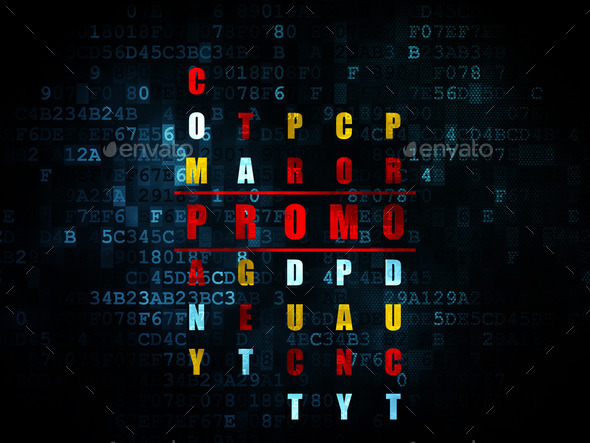 Marketing concept: word Promo in solving Crossword Puzzle