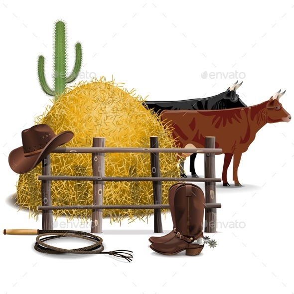 GraphicRiver Vector Cowboy Farming Concept 11310573 GraphicRiver Vector Cowboy Farming Concept 11310573