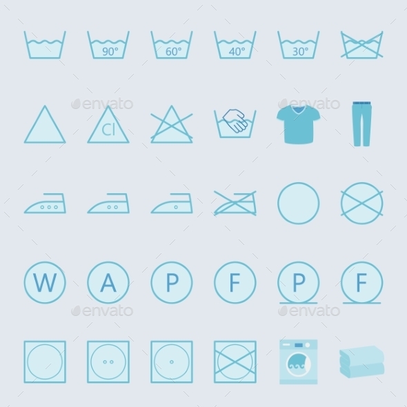 GraphicRiver Washing And Ironing Clothes Color Flat Icon Set 11310723 GraphicRiver Washing And Ironing Clothes Color Flat Icon Set 11310723
