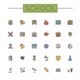 Vector Colored School Line Icons
