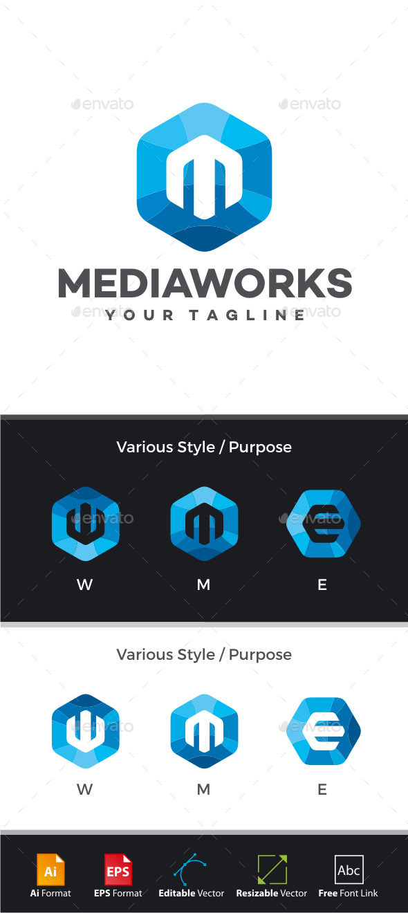 GraphicRiver Media Works Letter M Logo 11310842 GraphicRiver Media Works Letter M Logo 11310842