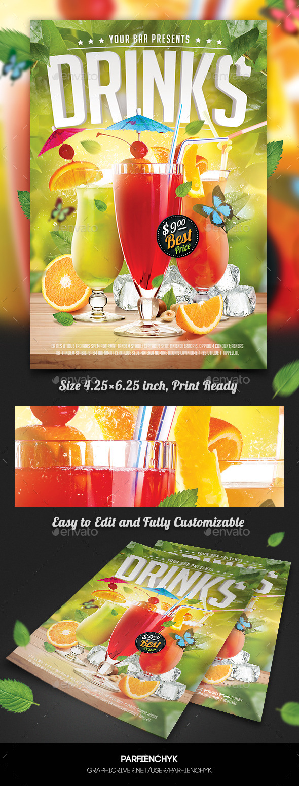 GraphicRiver Drinks Flyer Template 11311084 GraphicRiver Drinks Flyer Template 11311084