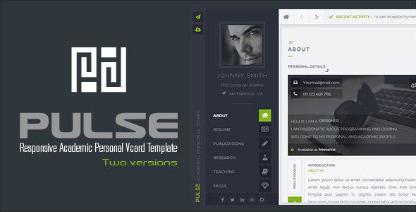 PULSE - Personal / Academic Vcard Template