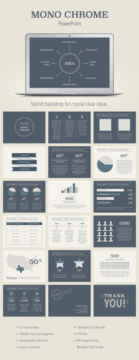 GraphicRiver Mono Chrome PowerPoint Template 11313605 GraphicRiver Mono Chrome PowerPoint Template 11313605