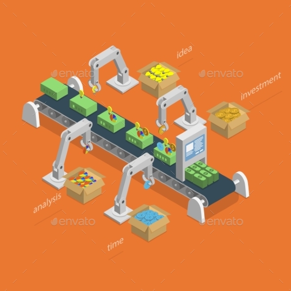 GraphicRiver Money Making Process Isometric Concept 11314094 GraphicRiver Money Making Process Isometric Concept 11314094