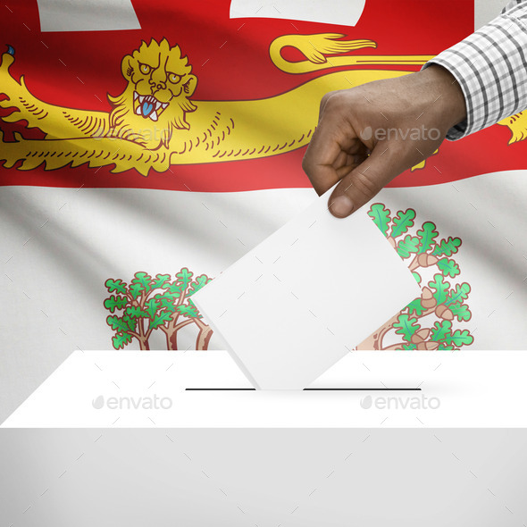 Ballot box with Canadian province flag on background series - Prince Edward Island (Misc) Photo Download