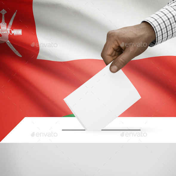 Ballot box with national flag on background series - Oman (Misc) Photo Download