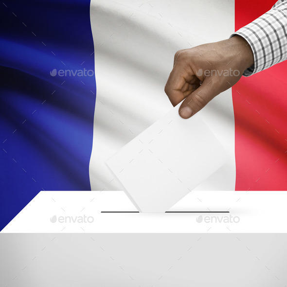 Ballot box with national flag on background series - France (Misc) Photo Download