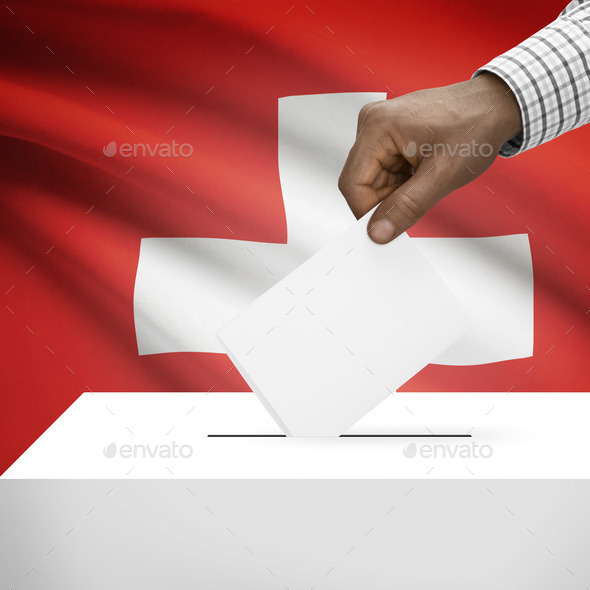 Ballot box with national flag on background series - Switzerland (Misc) Photo Download