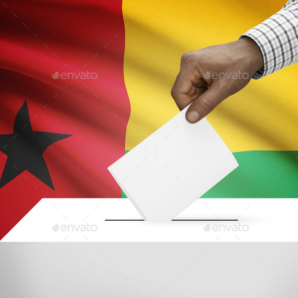 Ballot box with national flag on background series - Guinea-Bissau (Misc) Photo Download