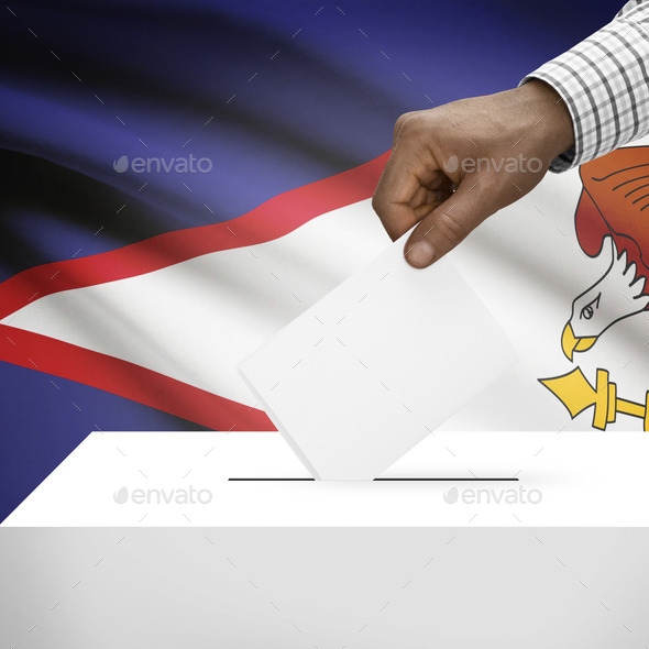 Ballot box with national flag on background series - American Samoa (Misc) Photo Download