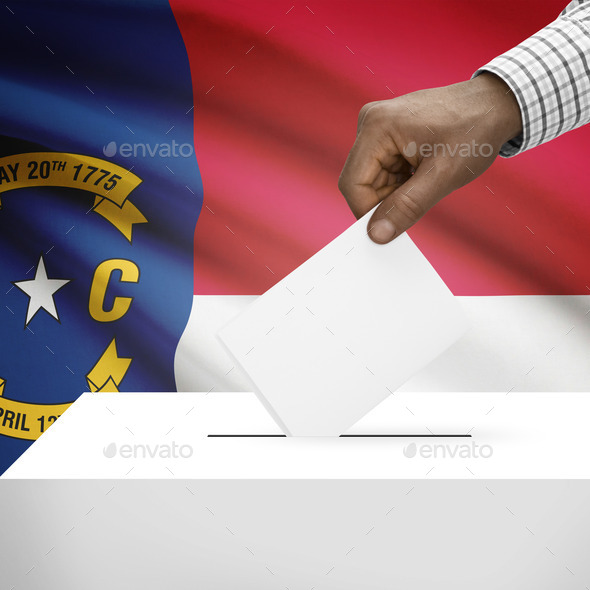 Ballot box with US state flag on background series - North Carolina (Misc) Photo Download