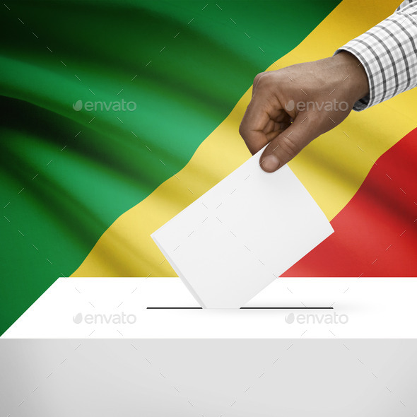 Ballot box with national flag on background series - Republic of the Congo - Congo-Brazzaville (Misc) Photo Download