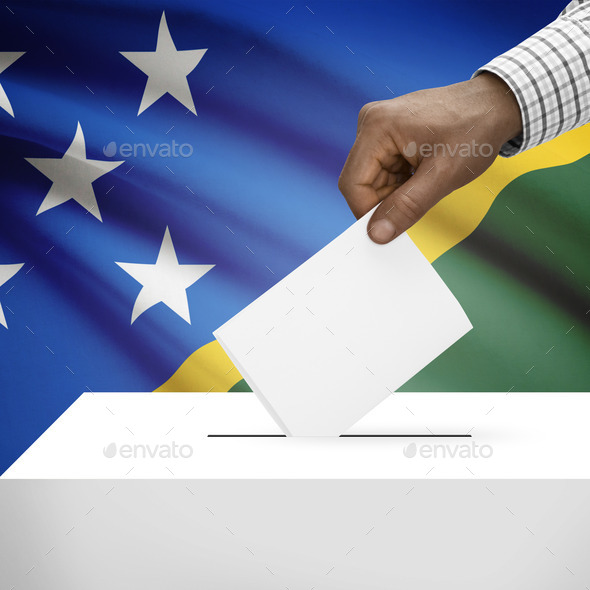 Ballot box with national flag on background series - Solomon Islands (Misc) Photo Download