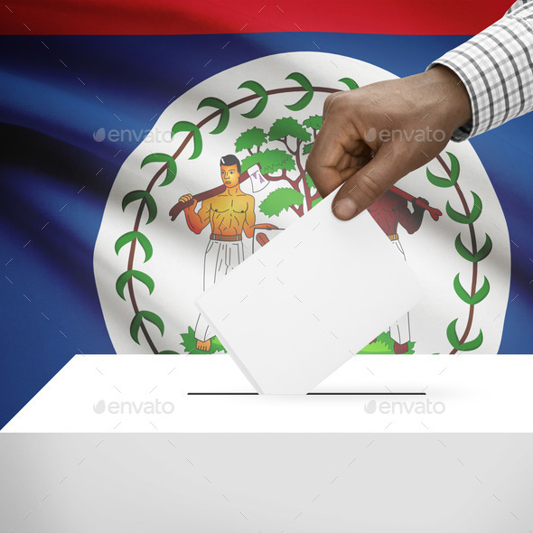 Ballot box with national flag on background series - Belize (Misc) Photo Download