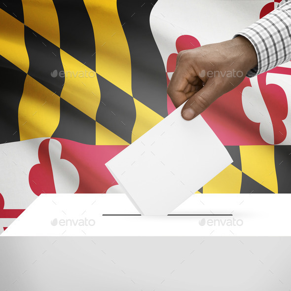 Ballot box with US state flag on background series - Maryland (Misc) Photo Download