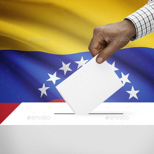 Ballot box with national flag on background series - Venezuela (Misc) Photo Download