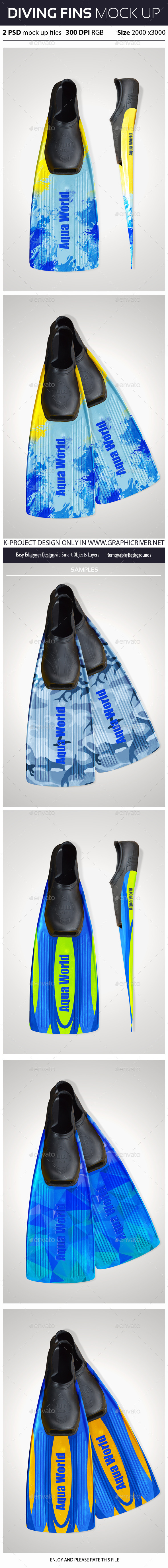 GraphicRiver Diving Fins Mock Up 11316157 GraphicRiver Diving Fins Mock Up 11316157