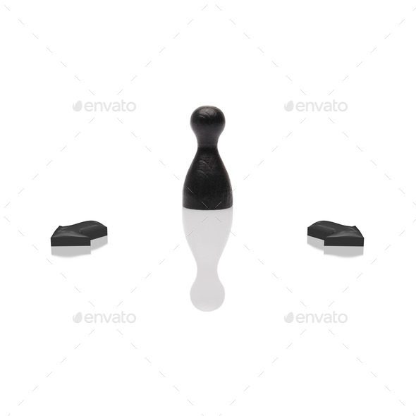 Concept: business choice, direction, decision 3d black pawn isol (Misc) Photo Download