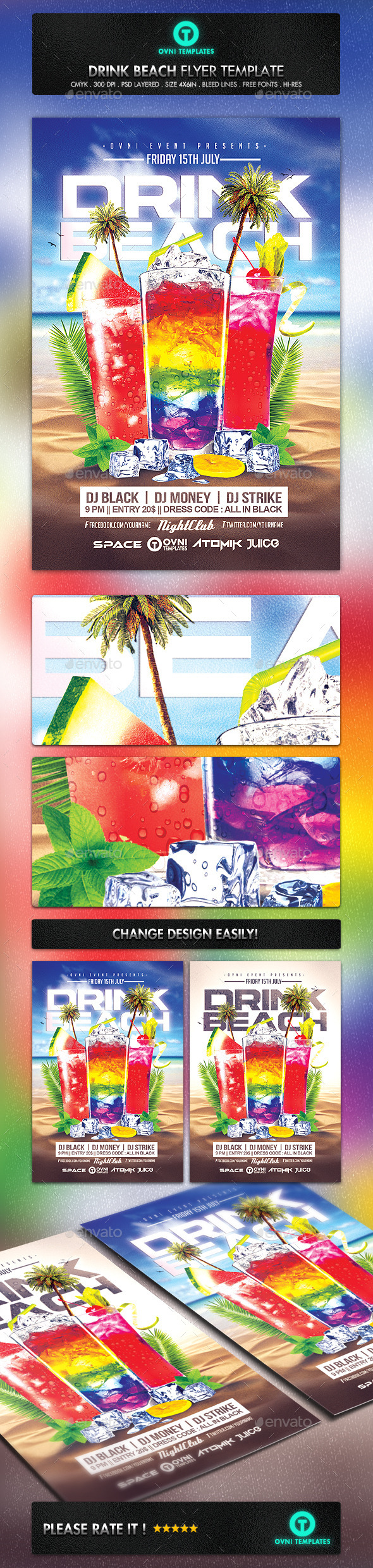 GraphicRiver Drink Beach Summer Cocktails Flyer Template 11316441 GraphicRiver Drink Beach Summer Cocktails Flyer Template 11316441