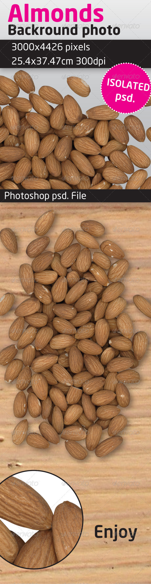 Almonds Isolated Backround Almonds Isolated Backround