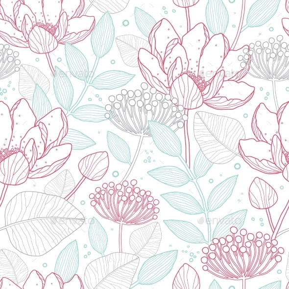 GraphicRiver Vector Modern Line Art Florals Seamless Pattern 11317132 GraphicRiver Vector Modern Line Art Florals Seamless Pattern 11317132