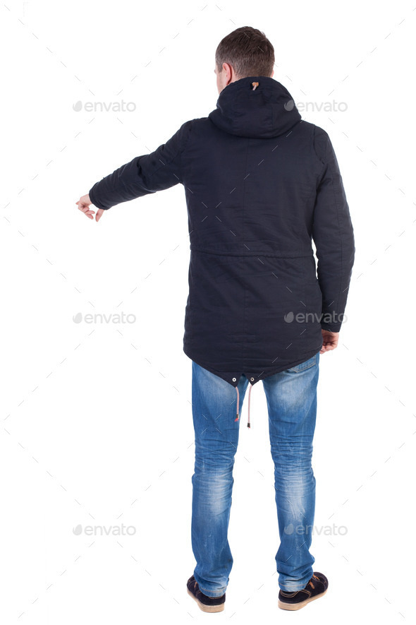 Back view of pointing young men (Misc) Photo Download