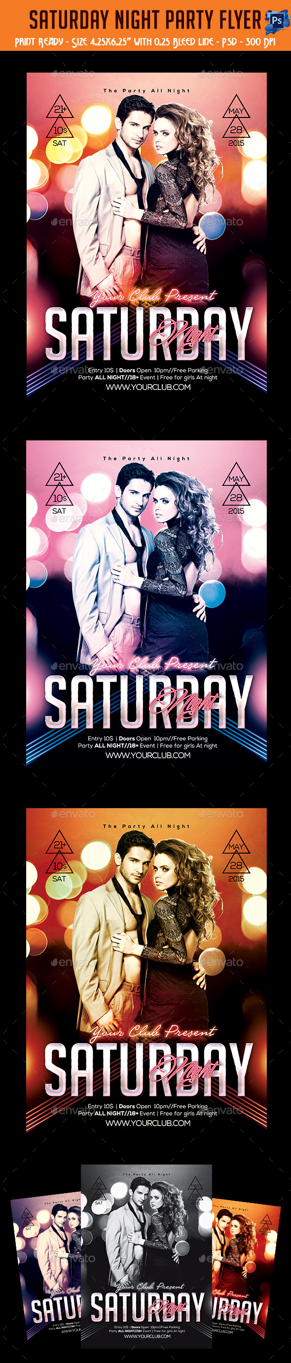 GraphicRiver Saturday Night Party Flyer 11317999 GraphicRiver Saturday Night Party Flyer 11317999
