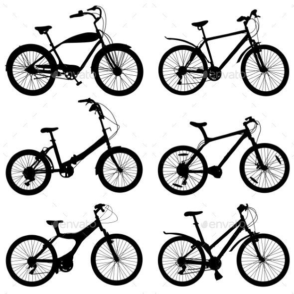 GraphicRiver Set Of Silhouettes Of Different Bikes Vector 11319967 GraphicRiver Set Of Silhouettes Of Different Bikes Vector 11319967