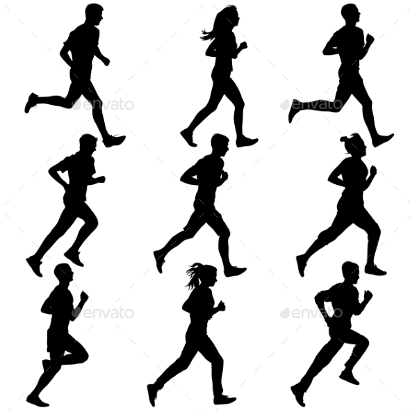 GraphicRiver Set Of Silhouettes Runners On Sprint Men Vector 11319970 GraphicRiver Set Of Silhouettes Runners On Sprint Men Vector 11319970