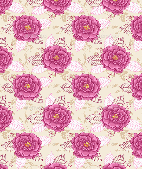 GraphicRiver Seamless Pattern with Pink Roses 11323540 GraphicRiver Seamless Pattern with Pink Roses 11323540