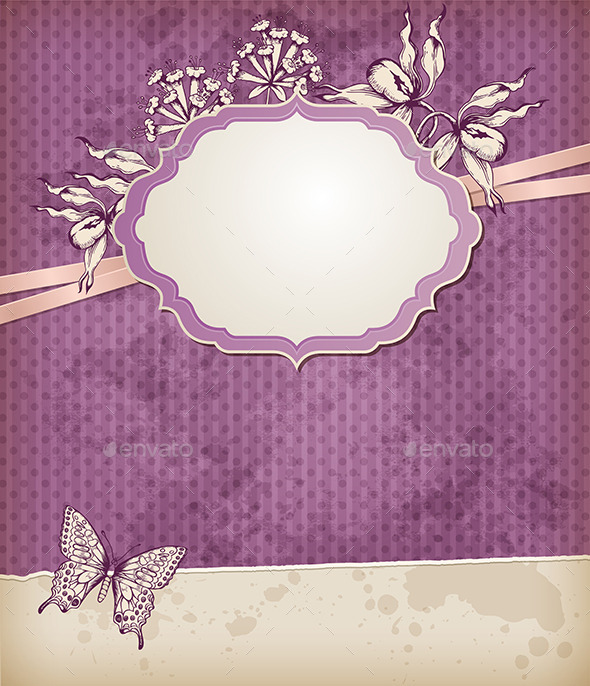 GraphicRiver Vintage Background with Label and Flowers 11323751 GraphicRiver Vintage Background with Label and Flowers 11323751