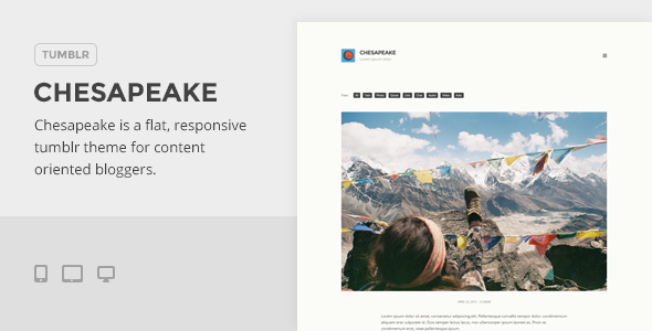 Chesapeake - A Flat, Media-Friendly Tumblr Theme