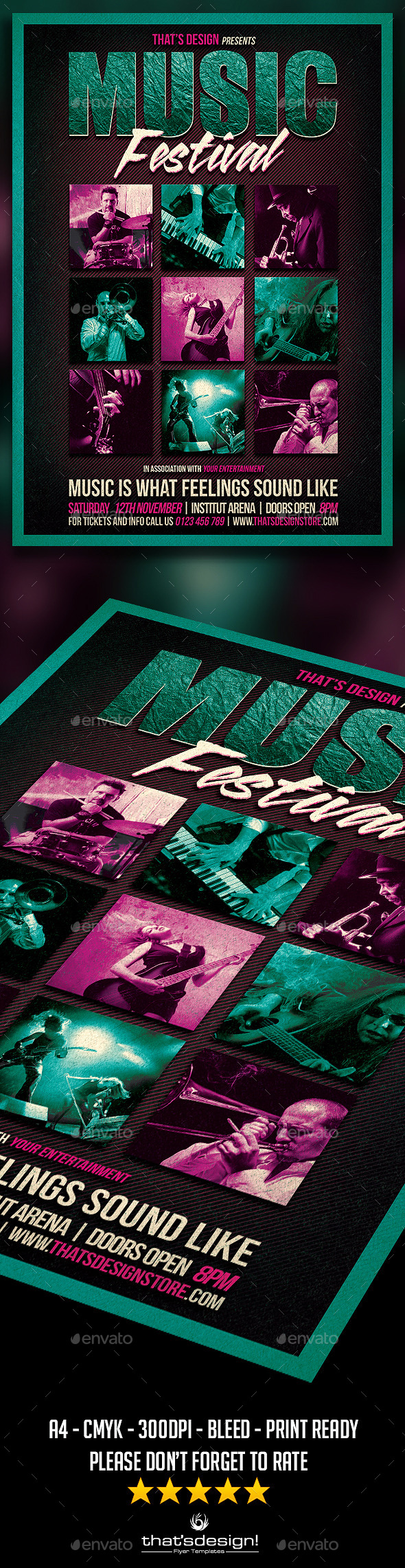 GraphicRiver Music Festival Flyer Poster Template V4 11324450 GraphicRiver Music Festival Flyer Poster Template V4 11324450