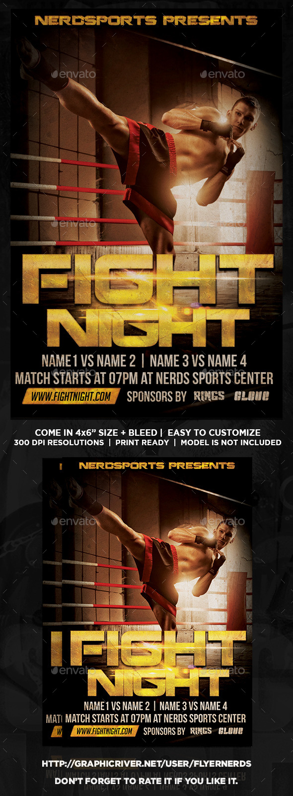 GraphicRiver Fight Night Sports Flyer 11325917 GraphicRiver Fight Night Sports Flyer 11325917