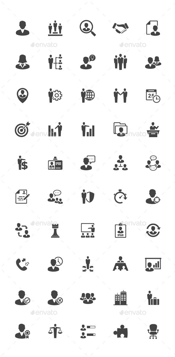 50 Management and Human Resource Icon (Business)