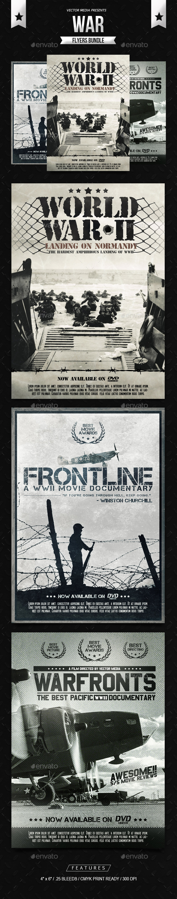 GraphicRiver War Flyers Bundle 11327621 GraphicRiver War Flyers Bundle 11327621